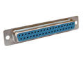 Socket; D-Sub; Canon 37p; 37 ways; for cable; solder; straight; blue; plastic; screwed; Connfly; RoHS