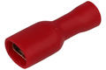Connector; 4,8x0,5mm; flat female; whole insulated; 01109-FDFD1.25-187(5); red; straight; for cable; 0,5÷1,5mm2; crimped; 1 way; KLS