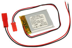 Rechargeable battery; Li-Po; 403035; 3,7V; 400mAh; 4x30x35mm; PCM protection; connector + socket 2,54*2pins; AKYGA; RoHS