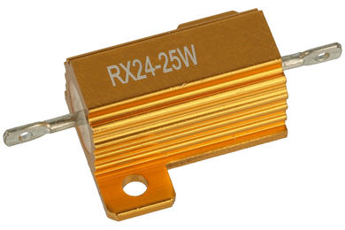 Resistor; wire-wound with heatsink; R25W5%2R2; solder; 25W; 2,2ohm; 5%; Aluminium; axial; KLS