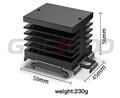 Heatsink; GHS-6; for 1 phase SSR; with holes; with TS15 DIN rail handle; blackened; 58mm; 45mm; 45mm; Greegoo