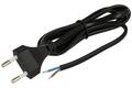 Cable; power supply; AK-OT-05A; CEE 7/16 flat plug; wires; 1,5m; black; 2 cores; 0,75mm2; Akyga; PVC; flat; stranded; Cu; RoHS