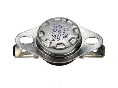 Thermostat; bimetallic; KSD301A-A316; NC; 90°C; 75°C; 10A; 250V AC; metal diam.16x20mm with bracket; 6,3mm horizontal connectors; bakelite; Bochen; RoHS