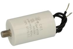 Capacitor; motor; 3,5uF; 450V; fi 28x55mm; with cables; screw without nut; Shenge; RoHS