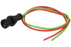 Indicator; KLP5G/24V; 10mm; LED 12-24V backlight; green; with cable; black; IP20; LED 5mm; 27mm; Elprod; RoHS