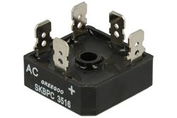 Bridge rectifier; 3-phases; SKBPC3516; 35A; 1600V; cube; connectors; FM type 28,3x28,3x11mm; Greegoo; RoHS