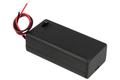 Battery holder; KB9V48171; 1x6F22(9V); with cable; container; with lid; black; 9V 6F22 6LR61