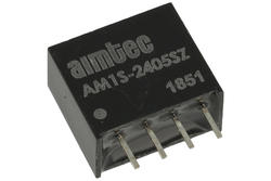 Przetwornica; AM1S-2405SZ; konwerter DC/DC; 24V (21,6÷26,4)V; DC; 5V; DC; 200mA; 1W; izolowany; 1kV; SIL4; przewlekany (THT); Aimtec; RoHS