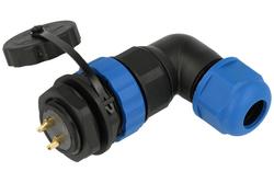 Connector socket + plug; SP2116; 2 ways; solder; 1,5mm2; SP21; panel mounted socket & cable  plug; 25A; 500V