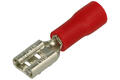Konektor; 4,8x0,5mm; płaski nasuwka; izolowany; 01109-FDFD1.25-187(5); czerwony; proste; na przewód; 0,5÷1,5mm2; zaciskany; 1 tor; KLS
