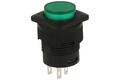 Przełącznik; przyciskowy; R16-504BDG; OFF-(ON); zielony; podświetlenie LED 2V; zielony; do lutowania; 2 pozycje; 1,5A; 250V AC; 16mm; 25mm
