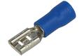 Konektor; 4,8x0,8mm; płaski nasuwka; izolowany; 01106-FDD2-187(8); niebieski; proste; na przewód; 1,5÷2,5mm2; cynowane; zaciskany; 1 tor; KLS