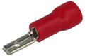 Connector; 2,8x0,8mm; flat male; insulated; 01115-MDD1.25-110(8); red; straight; for cable; 0,5÷1,5mm2; tinned; crimped; 1 way; KLS