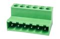 Terminal block; 2ESH-06P; 6 ways; R=5,08mm; 15mm; 12A; 300V; for cable; angled 90°; slot screw; screw; vertical; 0,2÷2,5mm2; green; Dinkle; RoHS
