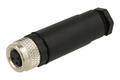 Socket; KLS15-M8A-P203; M8-3p; 3 ways; straight; screw; 0,5mm2; 4-5,5mm; for cable; black; IP67; 4A; 60V; KLS; RoHS