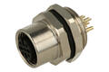 Socket; KLS15-M12A-B105; M12-5p; 5 ways; straight; solder; 0,34mm2; 12mm; for panel; threaded joint (M16x1,5); black; IP67; 4A; 60V; KLS; RoHS
