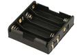 Battery holder; BC304; 4xR6(AA); for soldering; container; black; R6 AA
