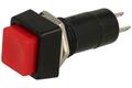 Przełącznik; przyciskowy; PBS12BR; OFF-(ON); czerwony; bez podświetlenia; do lutowania; 2 pozycje; 1A; 250V AC; 12mm; 31mm