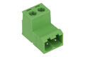 Terminal block; 2ESH-02P; 2 ways; R=5,08mm; 15mm; 12A; 300V; for cable; angled 90°; slot screw; screw; vertical; 0,2÷2,5mm2; green; Dinkle; RoHS