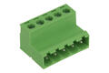 Terminal block; 2ESH-05P; 5 ways; R=5,08mm; 15mm; 12A; 300V; for cable; angled 90°; slot screw; screw; vertical; 0,2÷2,5mm2; green; Dinkle; RoHS