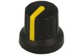 Knob; GP16; 6mm; yellow; black; fi 16/12mm; 14mm; ABS