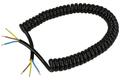 Cable; coiled power supply; 05BQH8-F1,00-3m; wires; 3m; black; 3 cores; 1,00mm2; PVC; round; stranded; Cu; RoHS