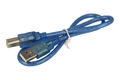 Cable; USB; miniUSB; miniUSB plug; USB-A plug; 0,52m; blue; round; PVC; RoHS