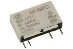 Przekaźnik; elektromagnetyczny miniaturowy; HF49FD-024-1H11; 24V; DC; 1 styk zwierny; 5A; 250V AC; 5A; 30V DC; do druku (PCB); Hongfa; RoHS