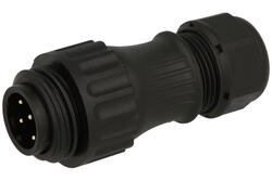 Plug; WA22J7TK1-II; 7 ways; straight; solder; 0,75mm2; WA22; 6-12mm; for cable; nylon66; black; IP67; 10A; 250V; Weipu; RoHS