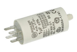 Capacitor; motor; 416170164; 1uF; 475V; fi 28x55mm; 6,3mm connectors; screw without nut; Ducati; RoHS