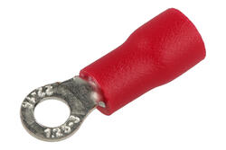 Cord end terminal; M3; ring; insulated; 01103-RV1.25-3; red; straight; for cable; 0,5÷1,5mm2; tinned; crimped