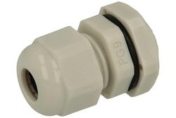Cable gland; PG9-8; nylon; IP68; light gray; PG9; 4÷8mm; 15,2mm; with PG type thread; Kradex; RoHS