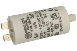 Capacitor; motor; 416100827; 5uF; 425V AC; fi 28x55mm; 6,3mm connectors; screw without nut; Ducati; RoHS