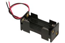 Battery holder; BC404; 4xR3(AAA); with cable; container; black; R3 AAA