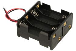 Battery holder; G803; 8xR6(AA); with cable; container; black; KLS; R6 AA
