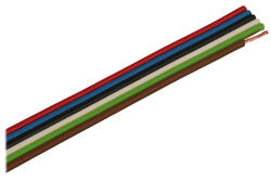 Wire; flat; TLWY; 6x0,22mm2; 0,22mm2; multicolor; PVC; -30...+70°C; 150V; 50m reel; Technokabel; RoHS