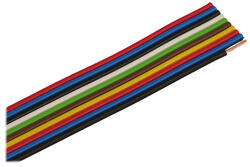 Wire; flat; TLWY; 10x0,124mm2; 0,124mm2; multicolor; PVC; -30...+70°C; 150V; 50m reel; Technokabel; RoHS