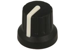 Knob; GP16; 6mm; white; black; fi 16/12mm; 14mm; ABS