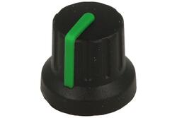 Knob; GP16; 6mm; green; black; fi 16/12mm; 14mm; ABS