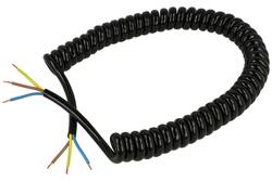 Kabel; zasilający spiralny; 05BQH8-F1,00-5m; przewody; 5m; czarny; 3 żyły; 1,00mm2; PVC; okrągły; linka; Cu; RoHS