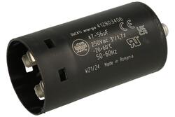 Capacitor; motor; 412803406; 50uF; 250V AC; fi 36,5x68,5mm; 6,3mm connectors; screw without nut; Ducati; RoHS