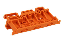 Mounting clamp; for DIN rail terminal blocks; 221-500; orange; yellow; Wago; RoHS