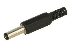 Plug; 2,1mm; DC power; 5,5mm; 14,0mm; WDC21-55K; straight; for cable; solder; plastic; RoHS