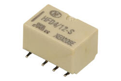 Przekaźnik; elektromagnetyczny miniaturowy; HFD4-12-S; 12V; DC; 2 styki przełączne; 0,5A; 125V AC; 2A; 30V DC; powierzchniowy (SMD); Hongfa; RoHS