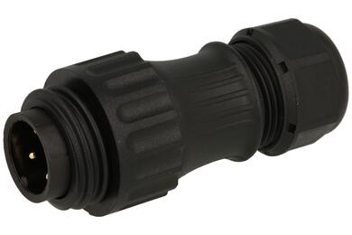 Plug; WA22J4TK2-II; 4 ways; straight; screw; 2,5mm2; WA22; 7-12mm; for cable; nylon66; black; IP67; 16A; 400V; Weipu; RoHS