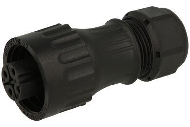 Socket; WA22K4TK2-II; 4 ways; straight; screw; 2,5mm2; WA22; 7-12mm; for cable; nylon66; black; IP67; 16A; 400V; Weipu; RoHS