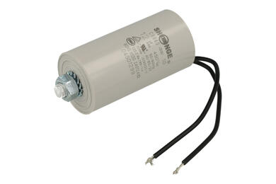 Capacitor; motor; CBB60 40*68M8 UL1015 12uF/450V; MKSP; 12uF; 450V AC; fi 35x65mm; with cables; screw with a nut; Shenge; RoHS
