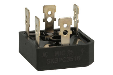 Bridge rectifier; 3-phases; SKBPC3516; 35A; 1600V; cube; connectors; FM type 28,3x28,3x11mm; Master Instrument Corporation; RoHS
