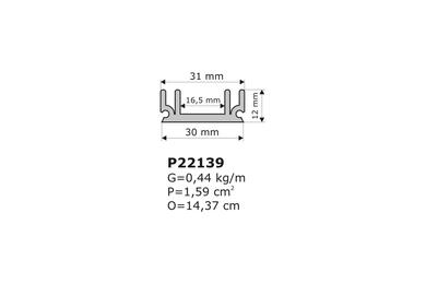 Heatsink; P22139; 0,445kg/m; U; 30mm; 12mm; Firma Piekarz