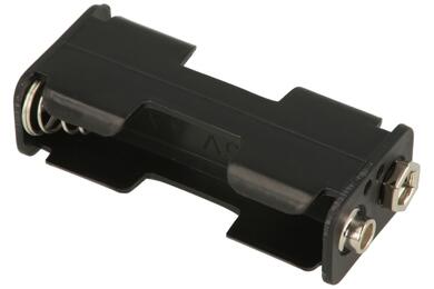 Battery holder; BC223; 2xR6(AA); battery clip; container; black; KLS; R6 AA